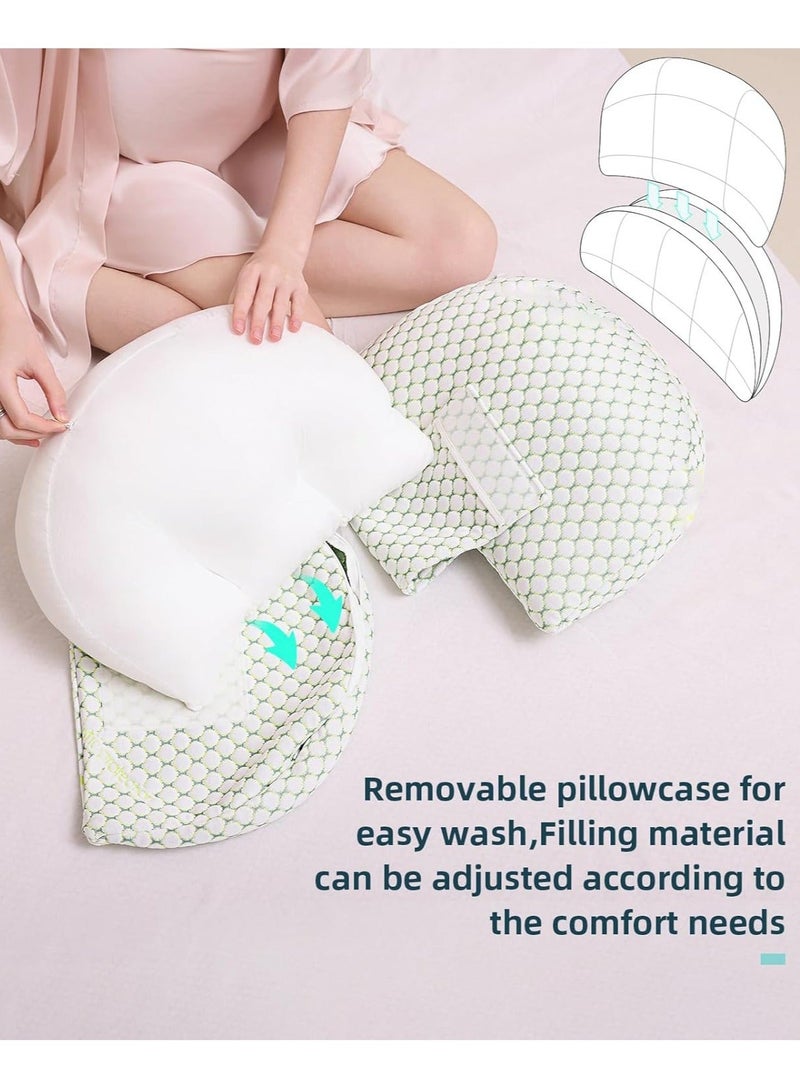 Proactiv Portable Maternity Pillow Adjustable Side Pillow Pregnancy Pillow Waist Support Pregnancy Pillows for Sleeping Pillow Maternity Back Belly Hip Support Pillow for Pregnant Women with Detachable and Adjustable Pillow Cover Velvet Pregnant Pillows - Image 5